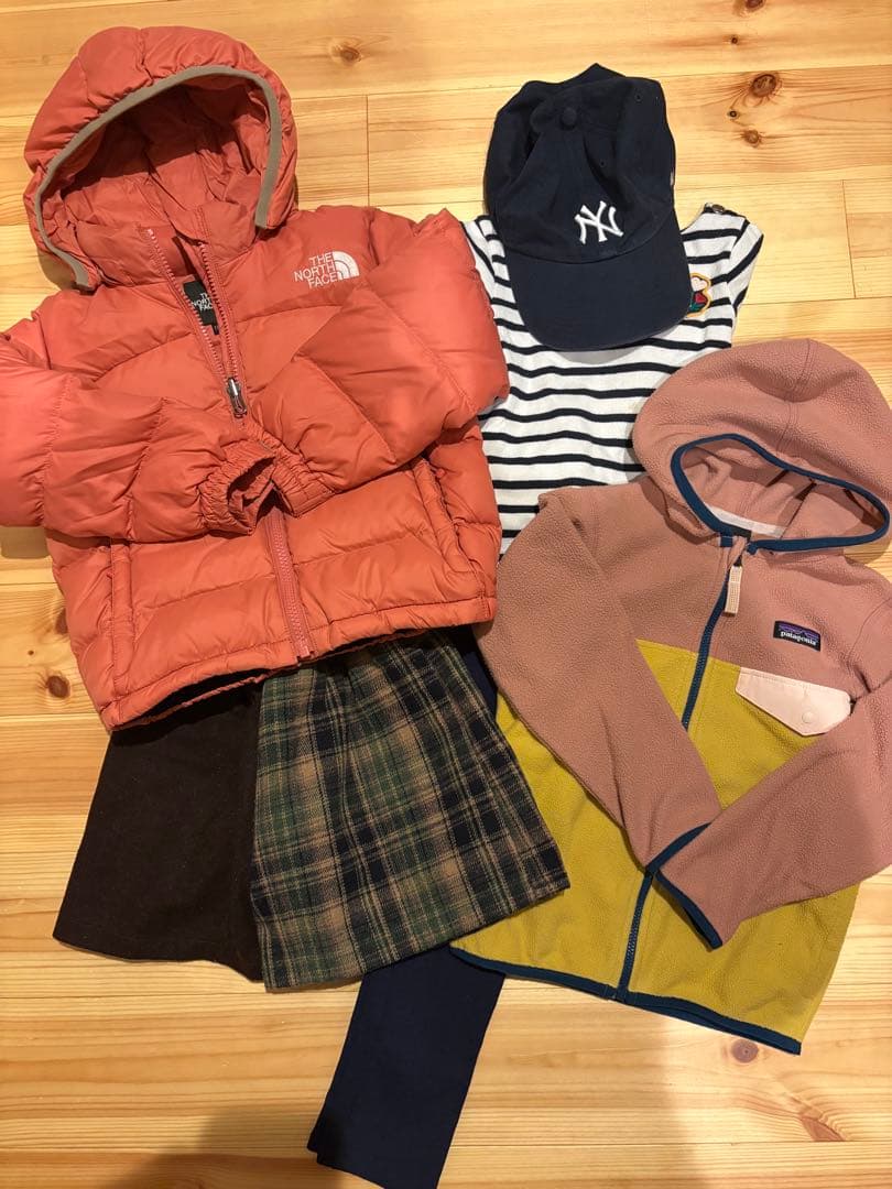 女の子　パタゴニア　ノースフェイス　ダウン　秋冬　まとめ売り　100〜110