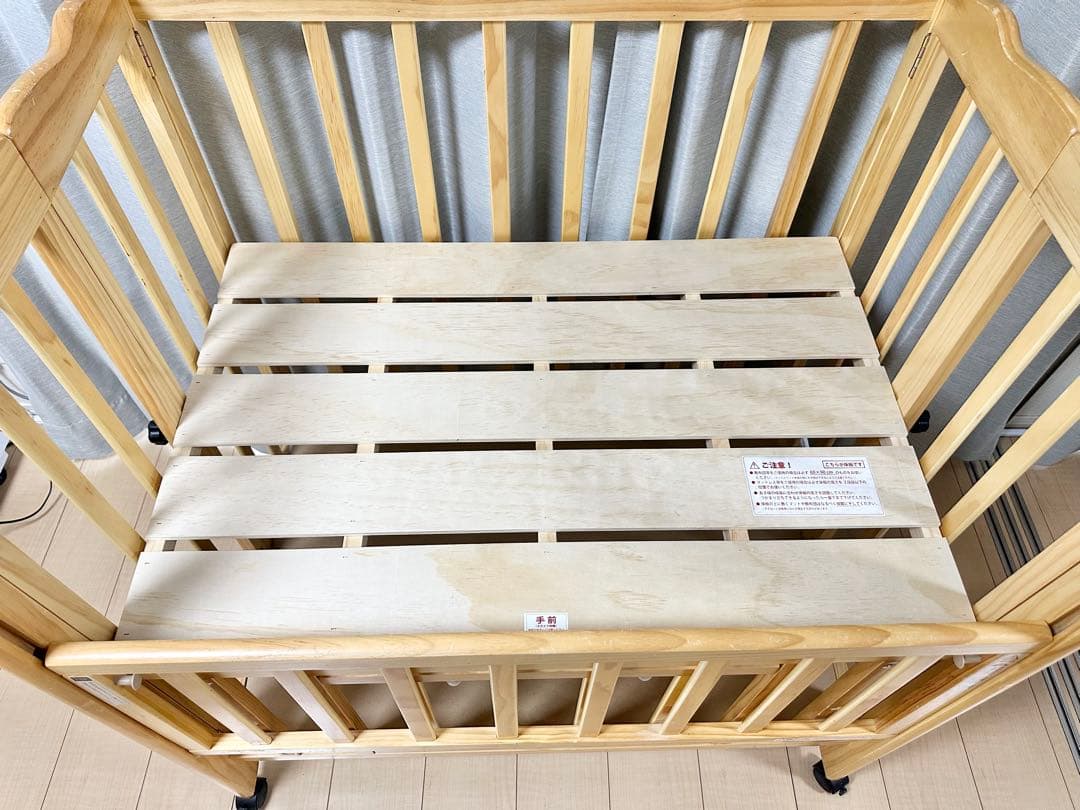 大和屋 パタン 折りたたみ ミニ ベビーベッド ナチュラル