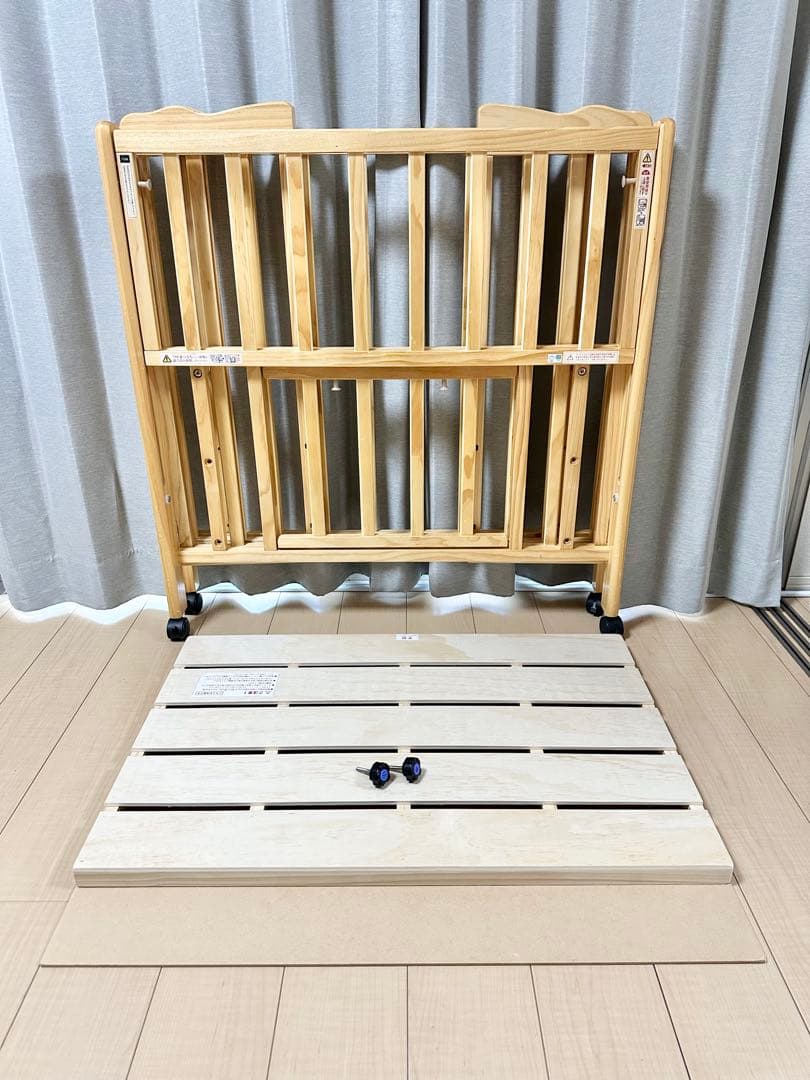 大和屋 パタン 折りたたみ ミニ ベビーベッド ナチュラル