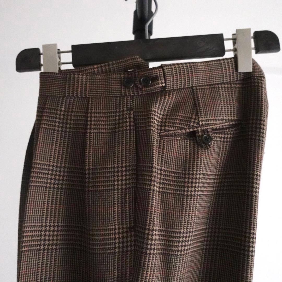 Polo RalphLauren グレンチェック　サイドアジャスタートラウザーズ