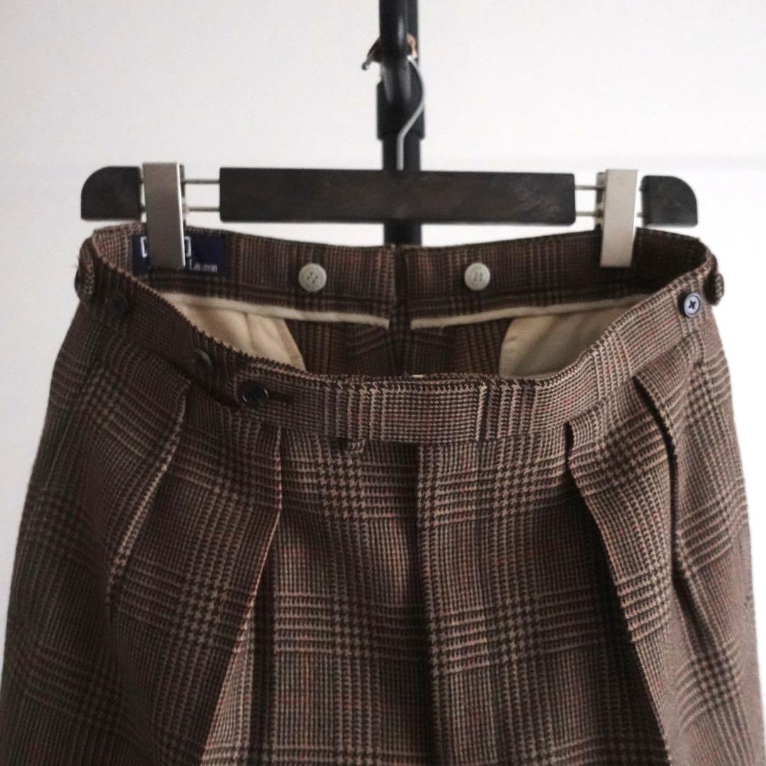 Polo RalphLauren グレンチェック　サイドアジャスタートラウザーズ