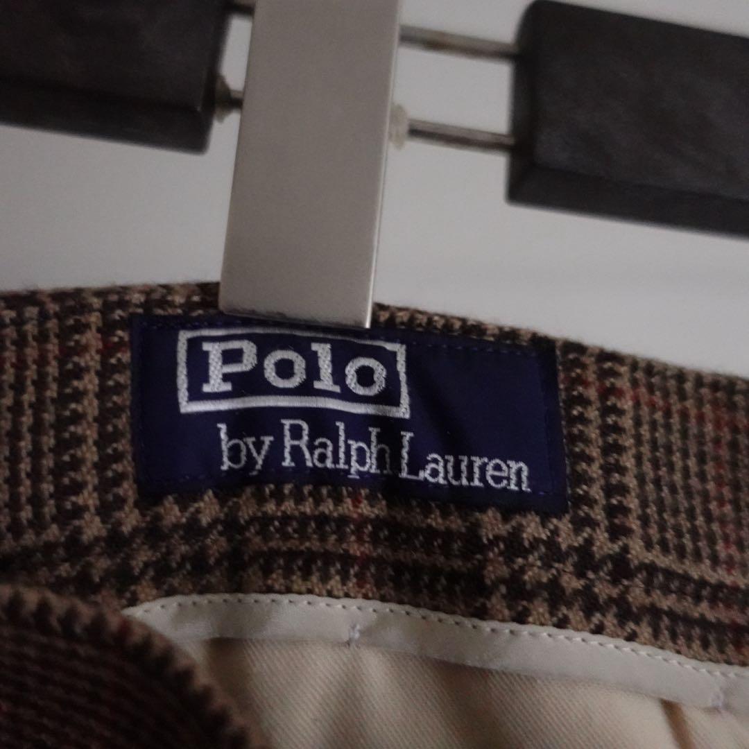 Polo RalphLauren グレンチェック　サイドアジャスタートラウザーズ