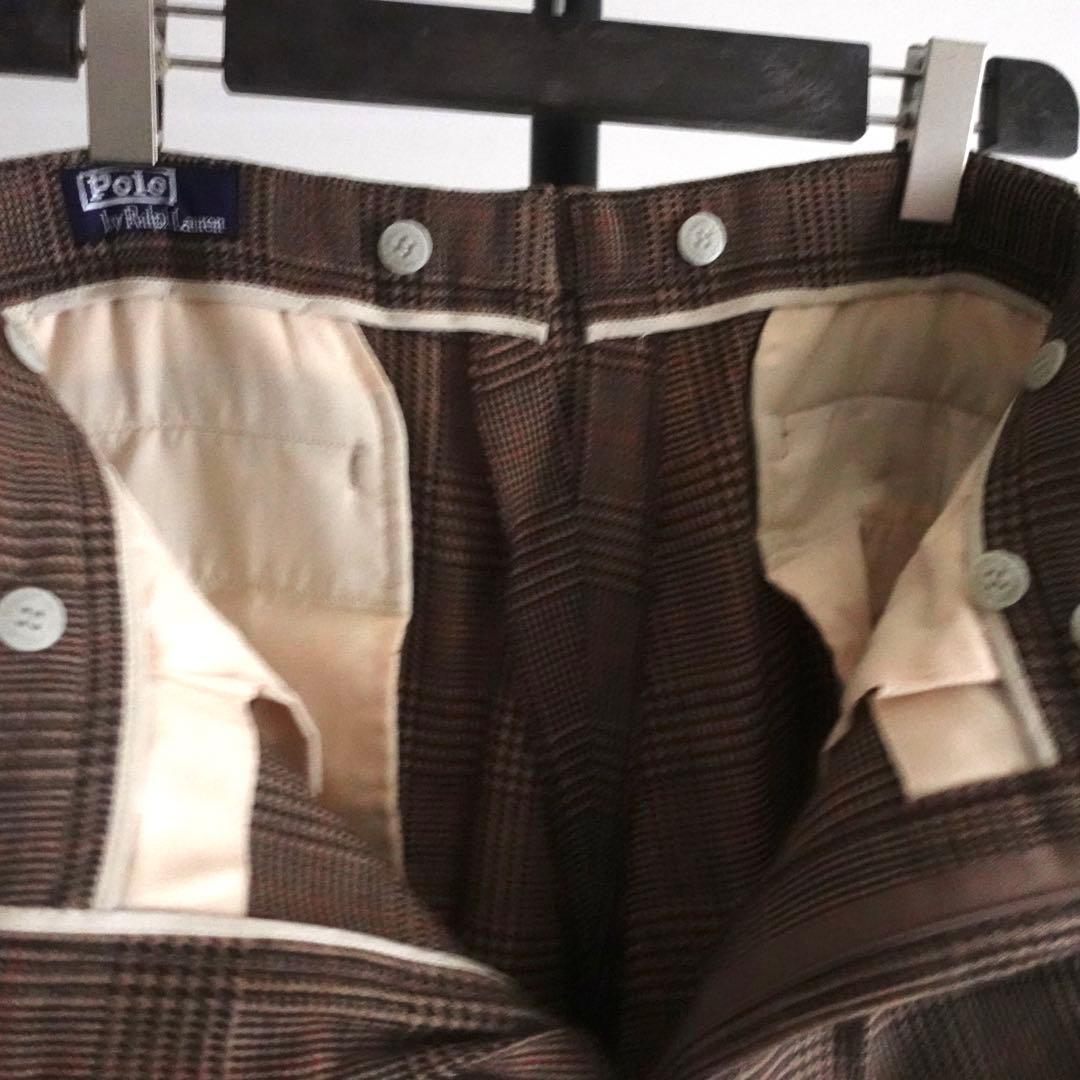 Polo RalphLauren グレンチェック　サイドアジャスタートラウザーズ