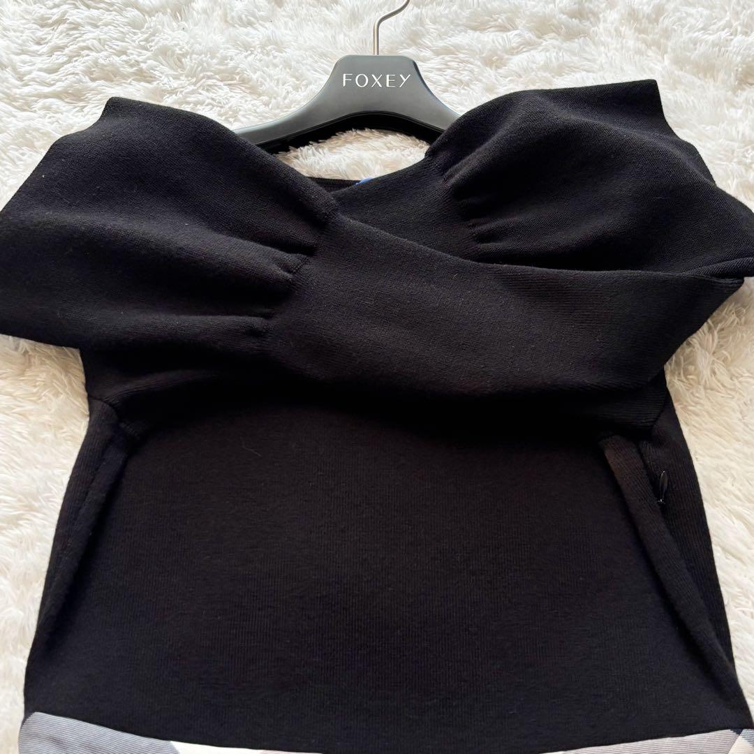 美品✨ブルーレーベルクレストブリッジ　クロッシングツイルニットドッキングドレス