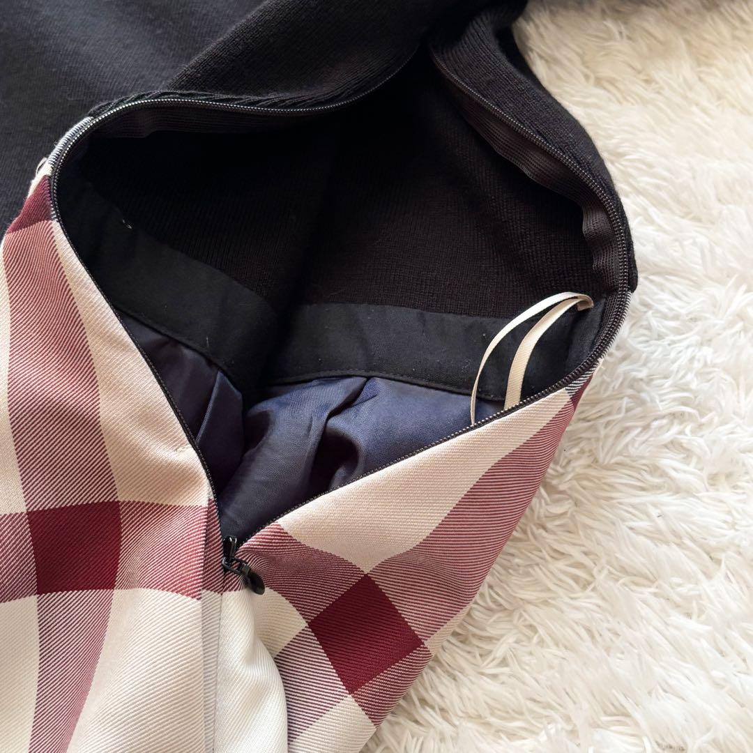 美品✨ブルーレーベルクレストブリッジ　クロッシングツイルニットドッキングドレス