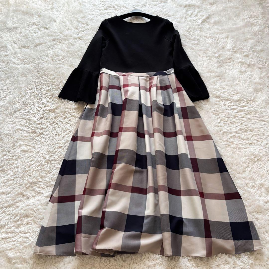 美品✨ブルーレーベルクレストブリッジ　クロッシングツイルニットドッキングドレス