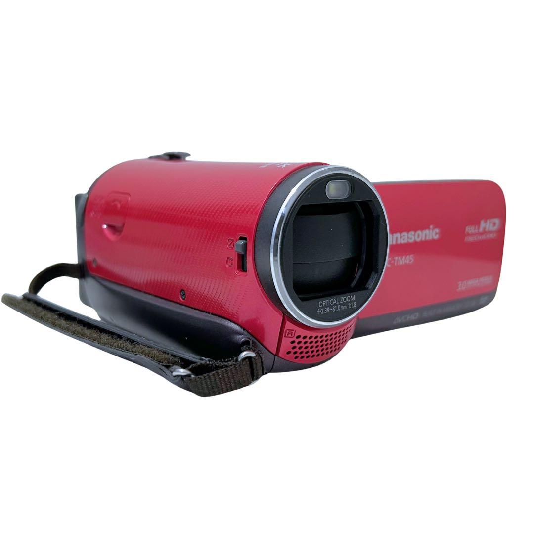 【美品】Panasonic HDC-TM45 レッド／ビデオカメラ32 GB内蔵