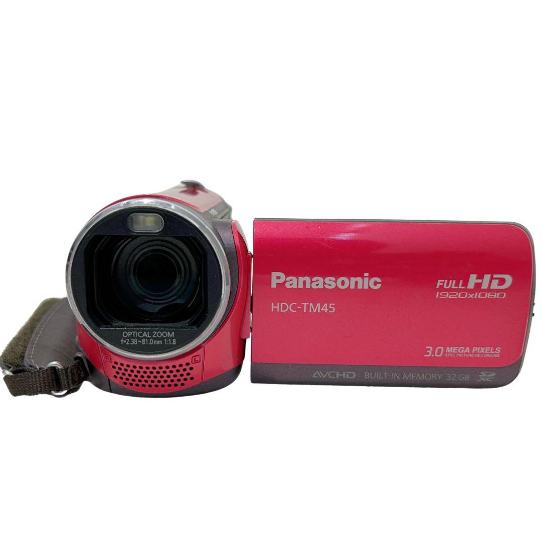 【美品】Panasonic HDC-TM45 レッド／ビデオカメラ32 GB内蔵