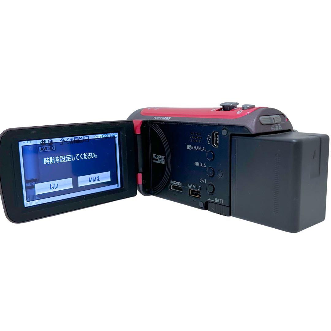 【美品】Panasonic HDC-TM45 レッド／ビデオカメラ32 GB内蔵