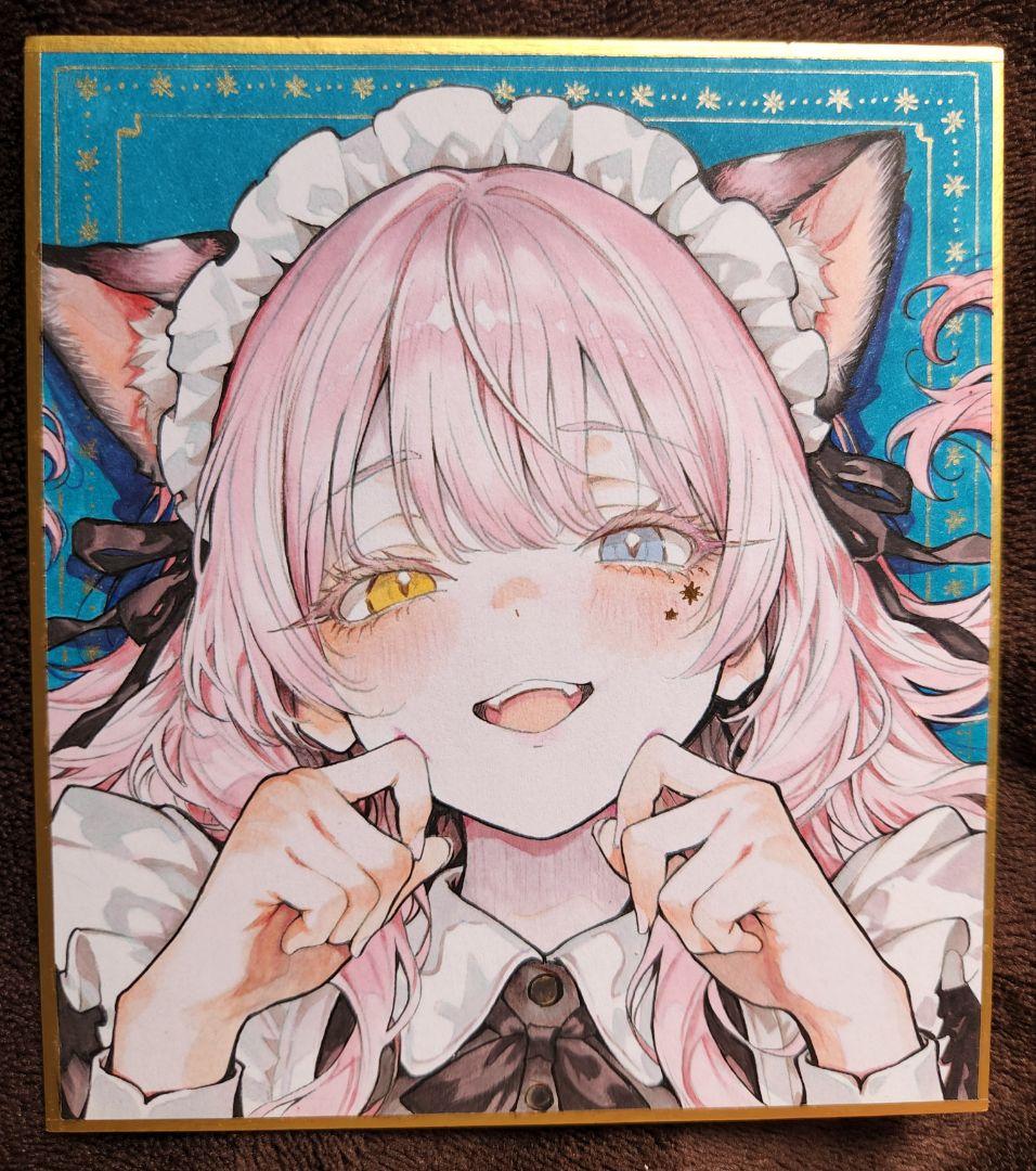 手描きアナログイラスト(猫耳カチューシャ)