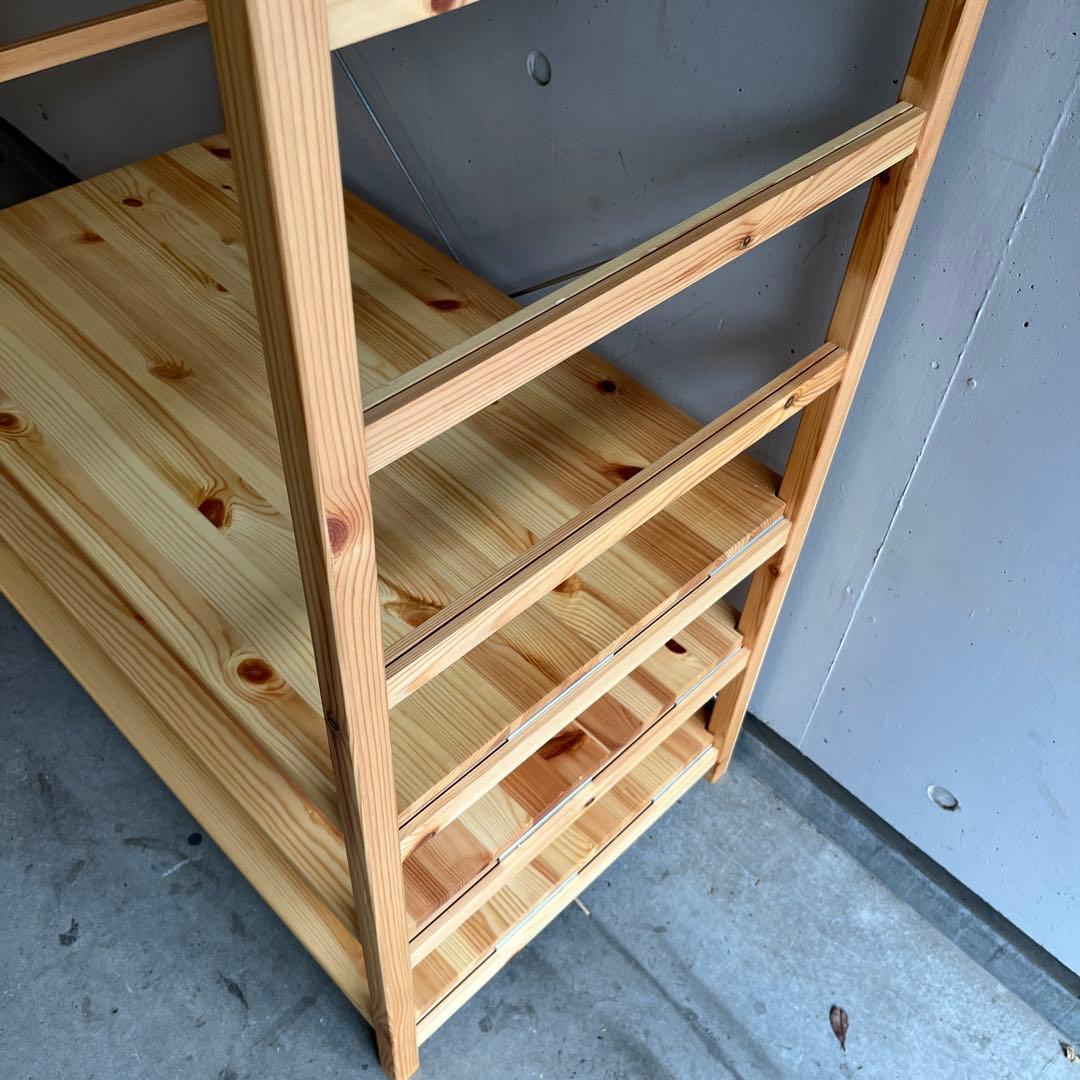 美品★無印 パイン材ユニットシェルフ・ワードローブ 追加棚板付