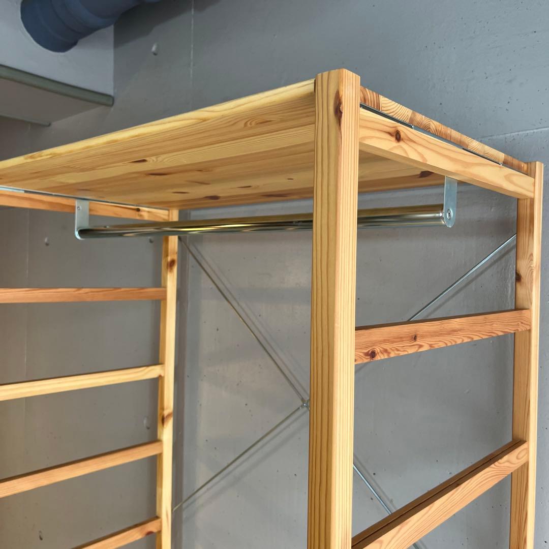 美品★無印 パイン材ユニットシェルフ・ワードローブ 追加棚板付