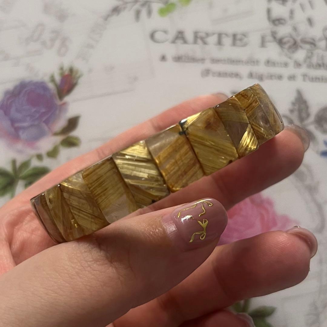 専用 タイチンルチルクォーツ バングル