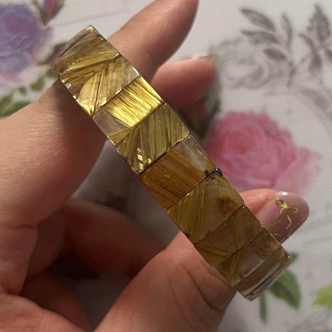 専用 タイチンルチルクォーツ バングル