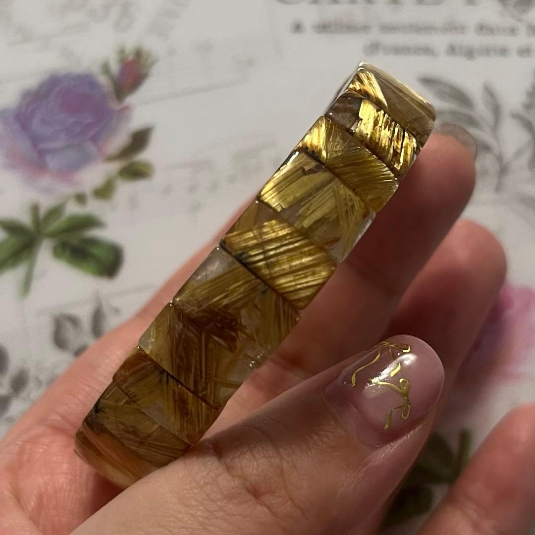 専用 タイチンルチルクォーツ バングル