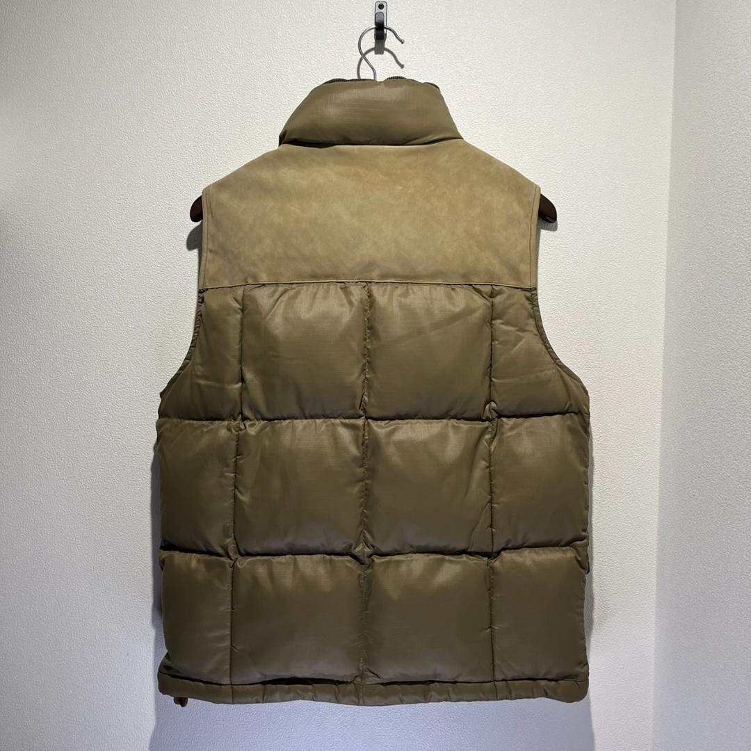 S【未使用】RRL レザーヨーク キルテッド リップストップ ベスト オリーブ