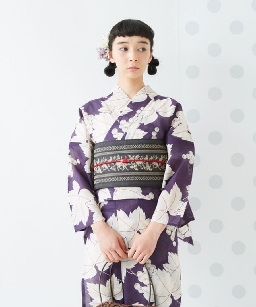 3*e様 新品　ふりふ　紫織庵　葡萄紋　浴衣セット