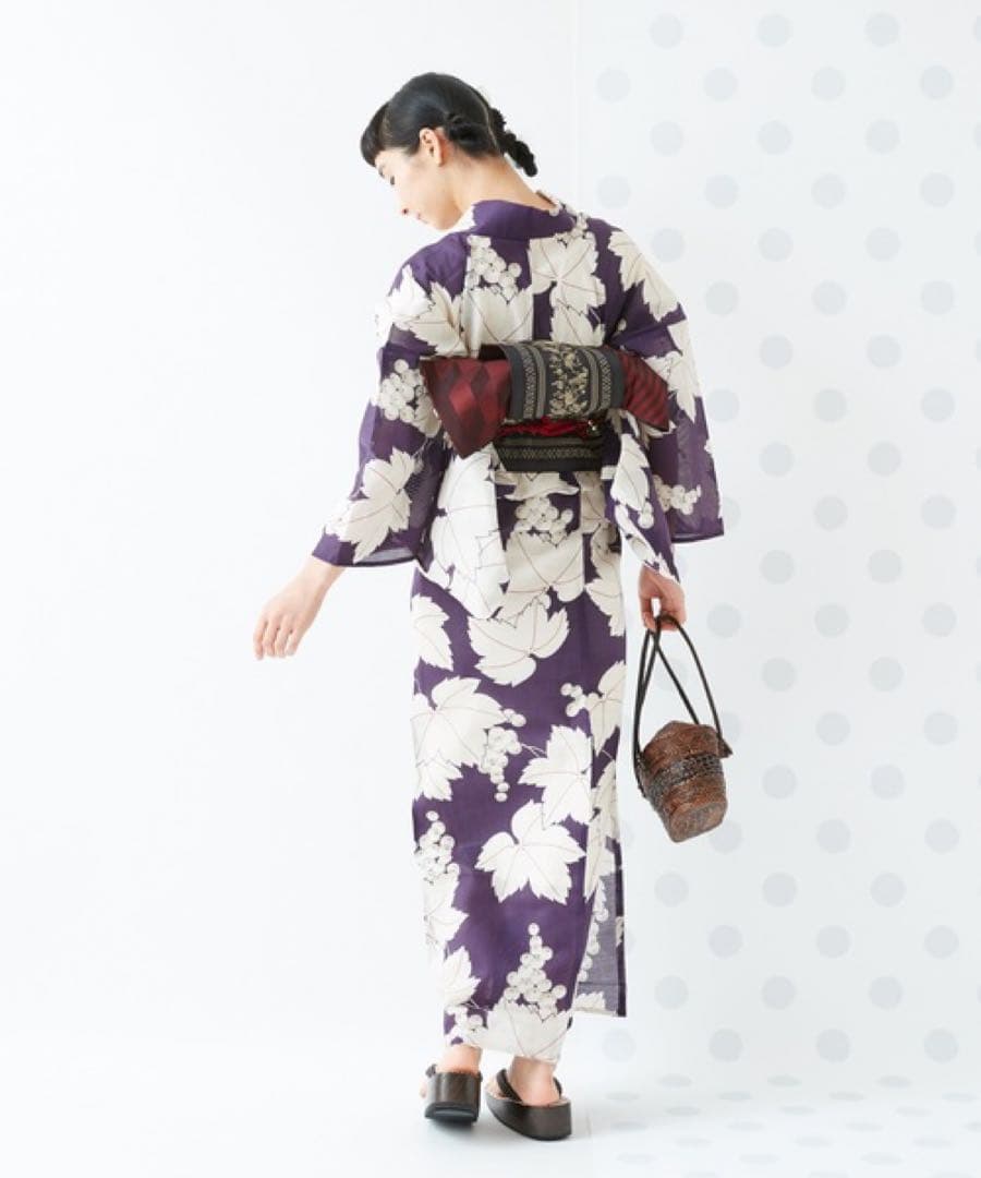 3*e様 新品　ふりふ　紫織庵　葡萄紋　浴衣セット