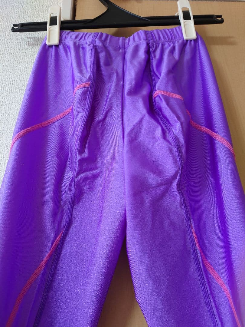 新品 別注 Mizuno 女子 陸上 ロング タイツ 紫 ピンク M