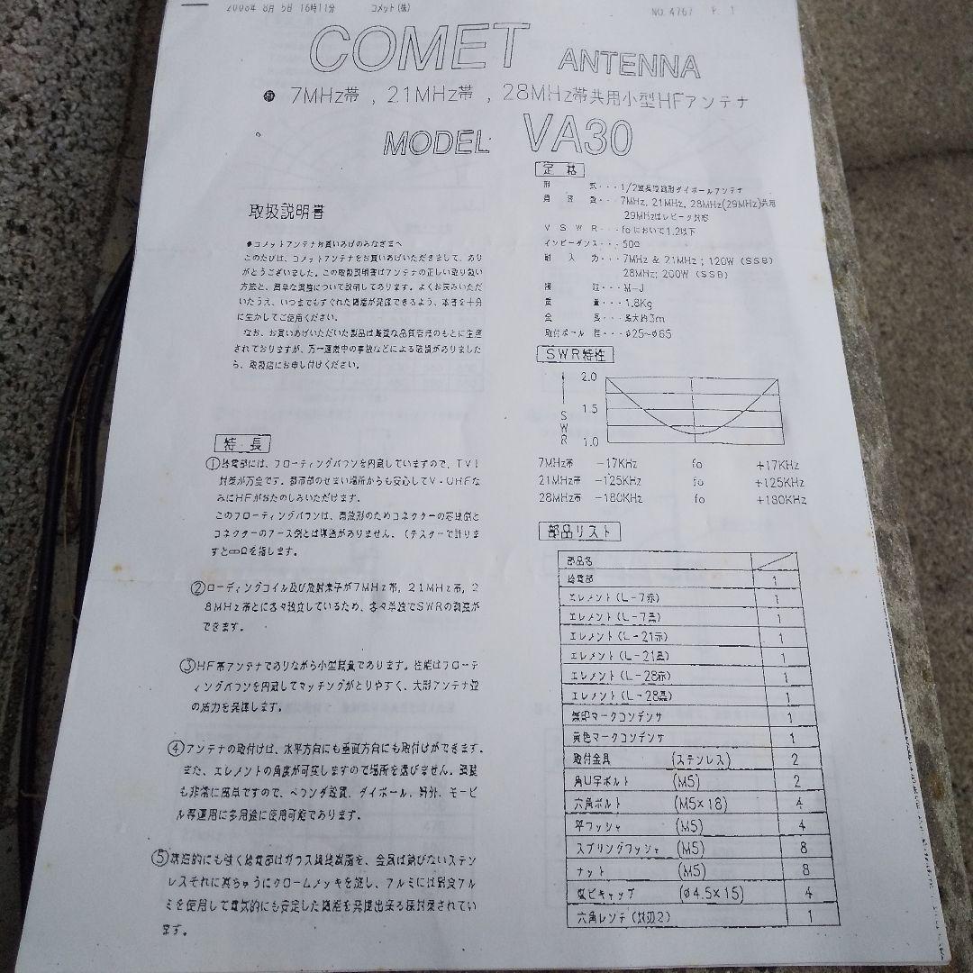 COMET 小型HFアンテナ VA30