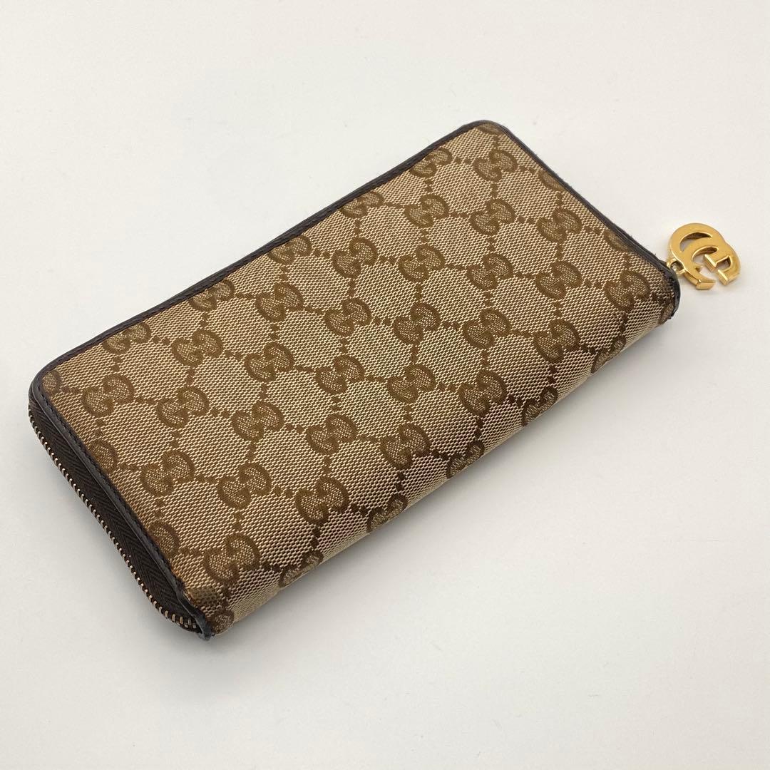 GUCCI・グッチ・長財布・GGキャンバス・ブラウン・インターロッキングG