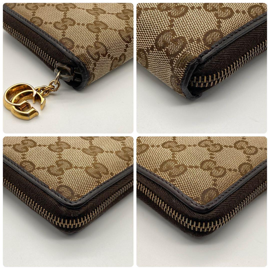 GUCCI・グッチ・長財布・GGキャンバス・ブラウン・インターロッキングG