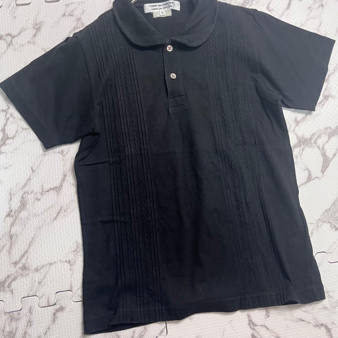 美品✨コムデギャルソン 変形 フリル ポロシャツ 黒 半袖 AD2007