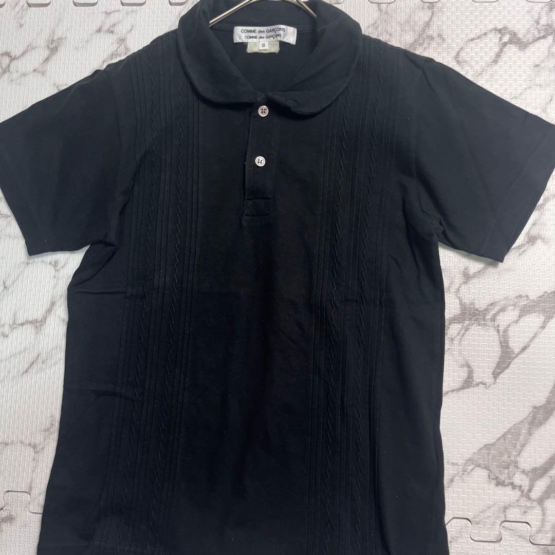 美品✨コムデギャルソン 変形 フリル ポロシャツ 黒 半袖 AD2007