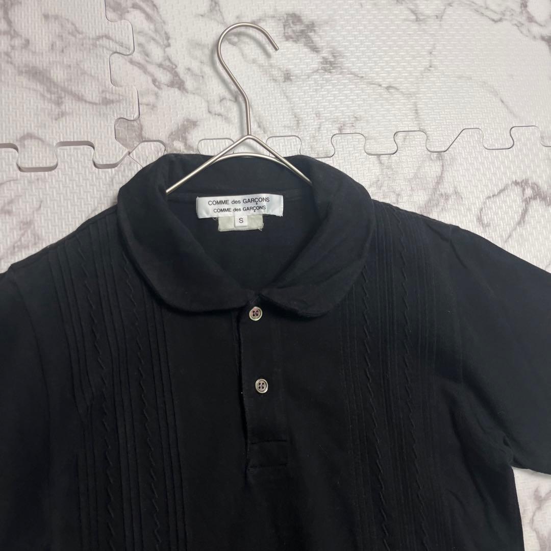 美品✨コムデギャルソン 変形 フリル ポロシャツ 黒 半袖 AD2007