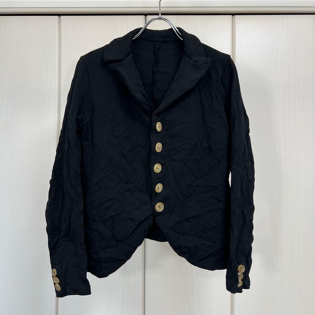 Y's シワ加工 テーラードジャケット ブラック 2