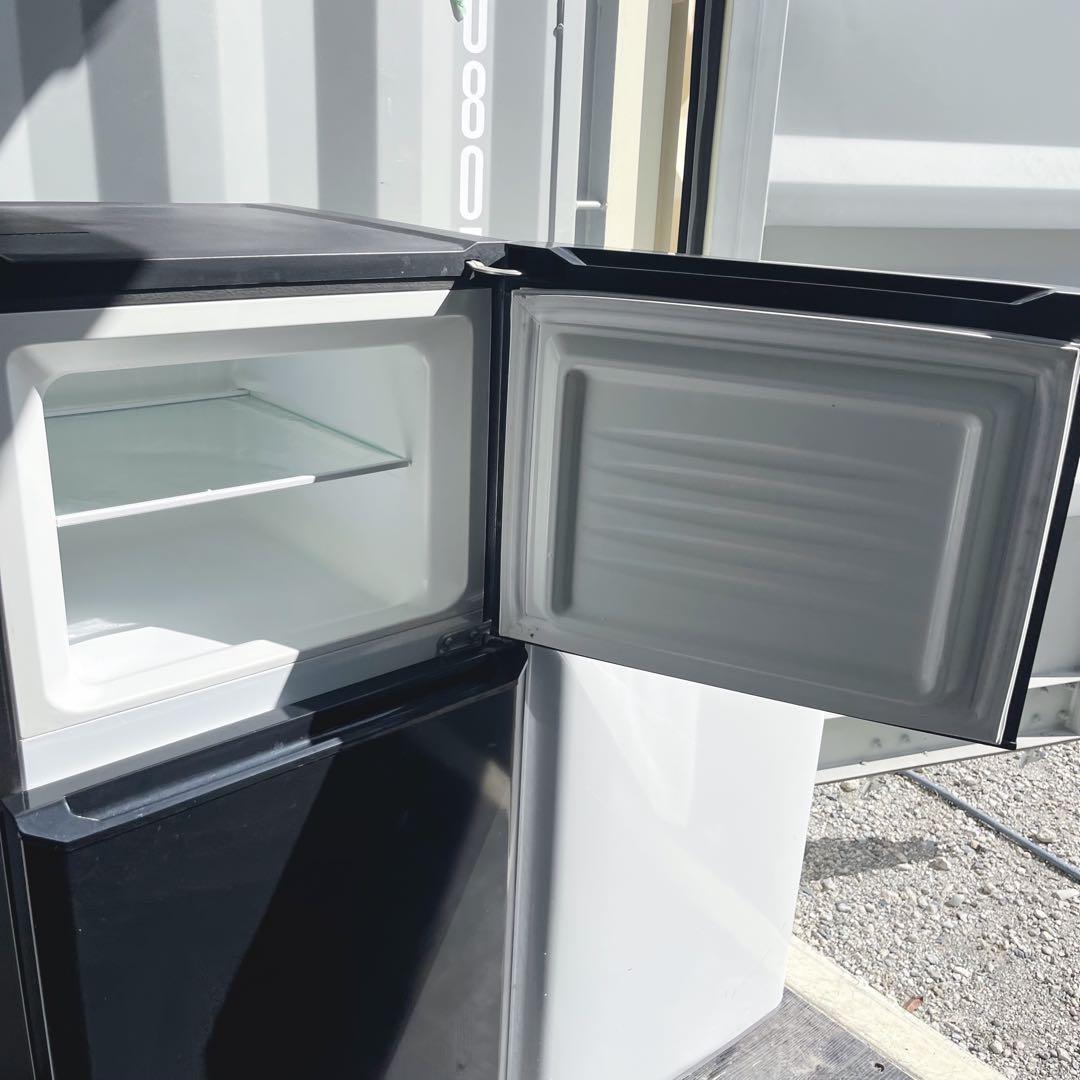 203取付無料！完動品！スタイリッシュブラック小さめ冷蔵庫洗濯機炊飯器電子ケトル