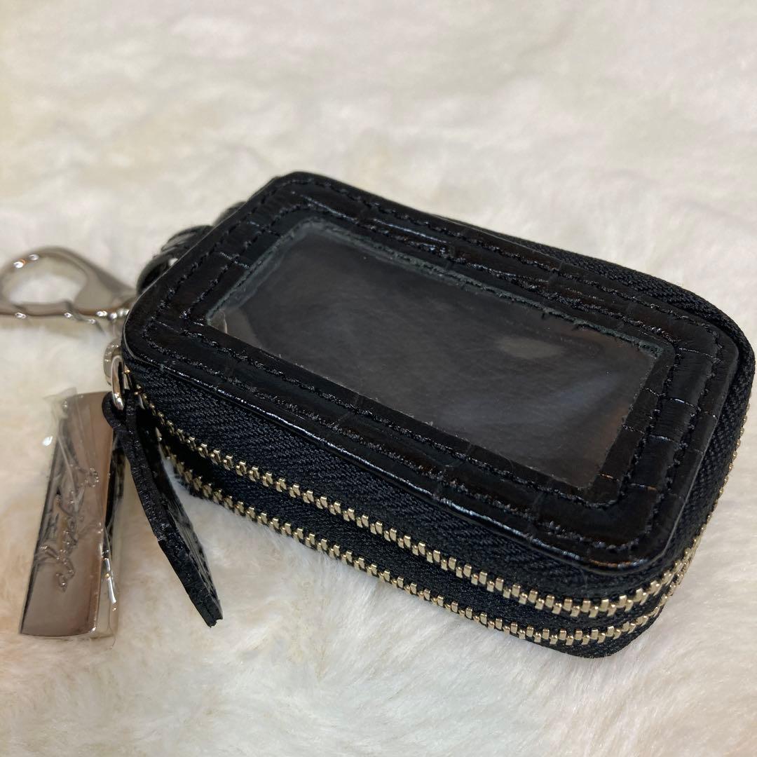 Bajolugo スマートキーケース　Wジップ　本クロコリアルレザー　ブラック