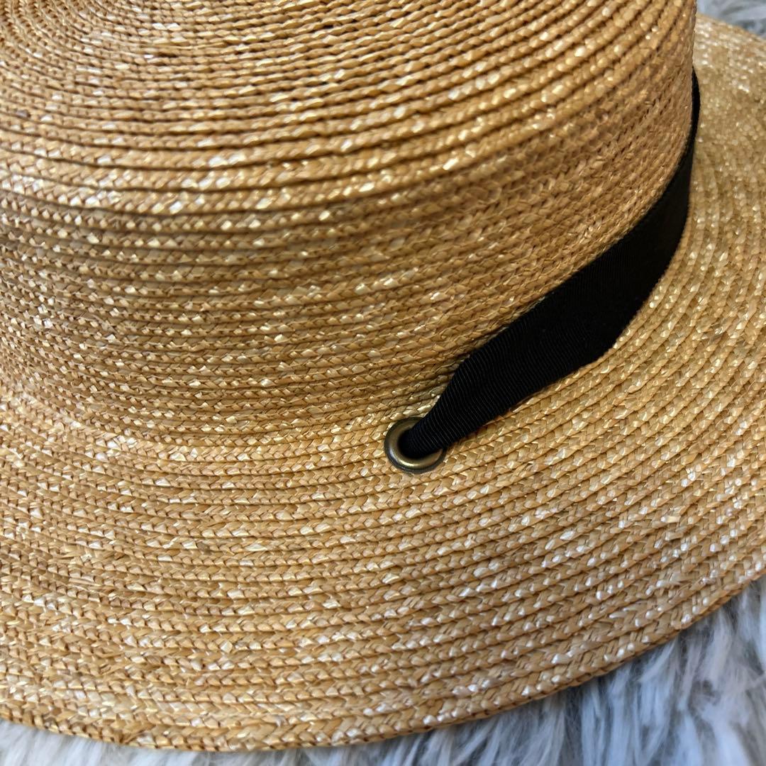 【新品】Wica Grocery カンカン帽子 ブラック・ベージュリボン付