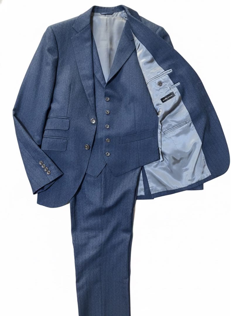 麻布テーラー スリーピーススーツ ダークブルー