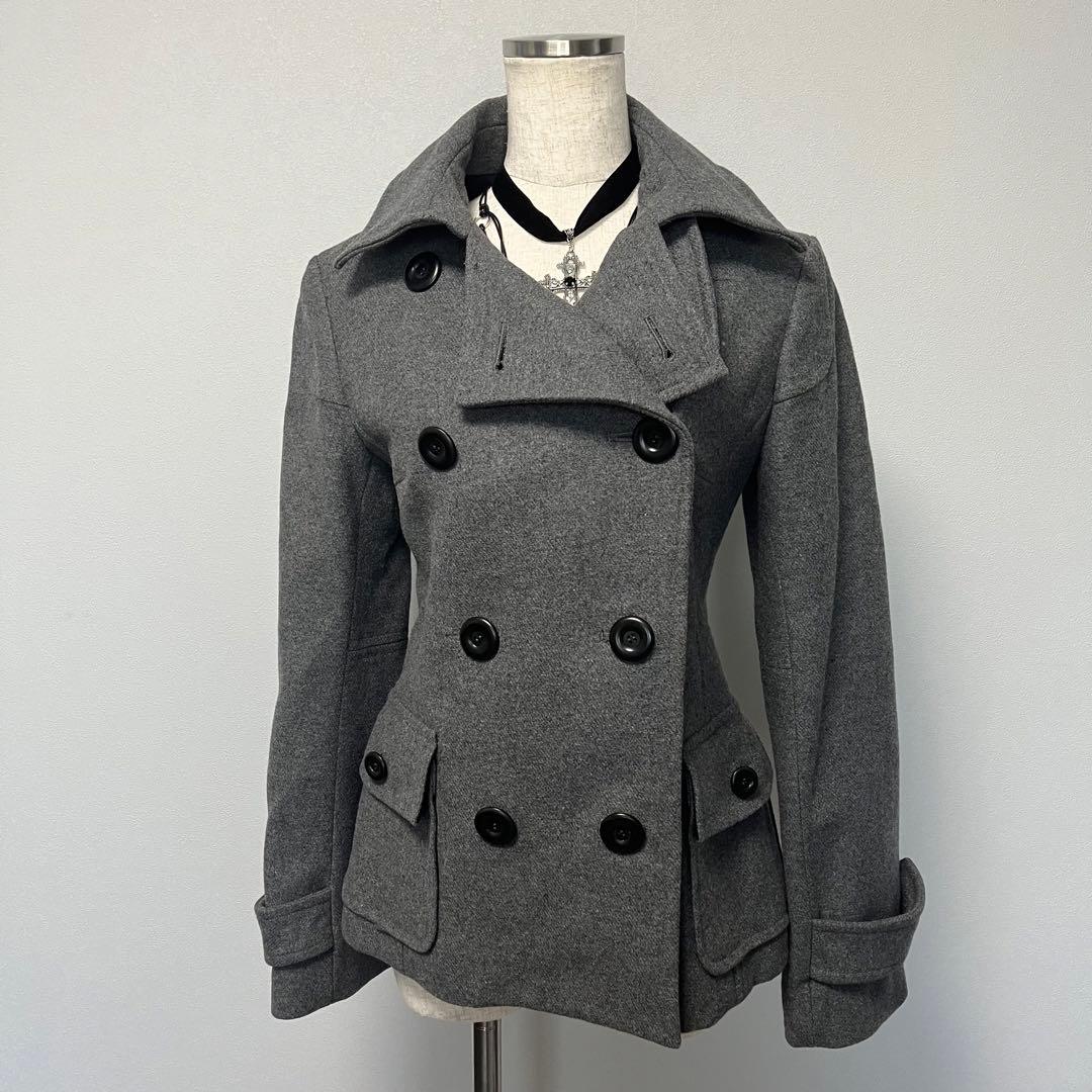 ダークコア ピーコート ウールコート 韓国 海外ガール ゴシック y2k 平成