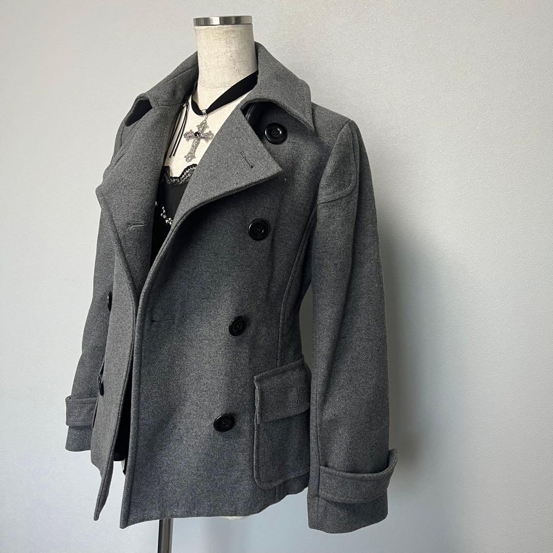 ダークコア ピーコート ウールコート 韓国 海外ガール ゴシック y2k 平成