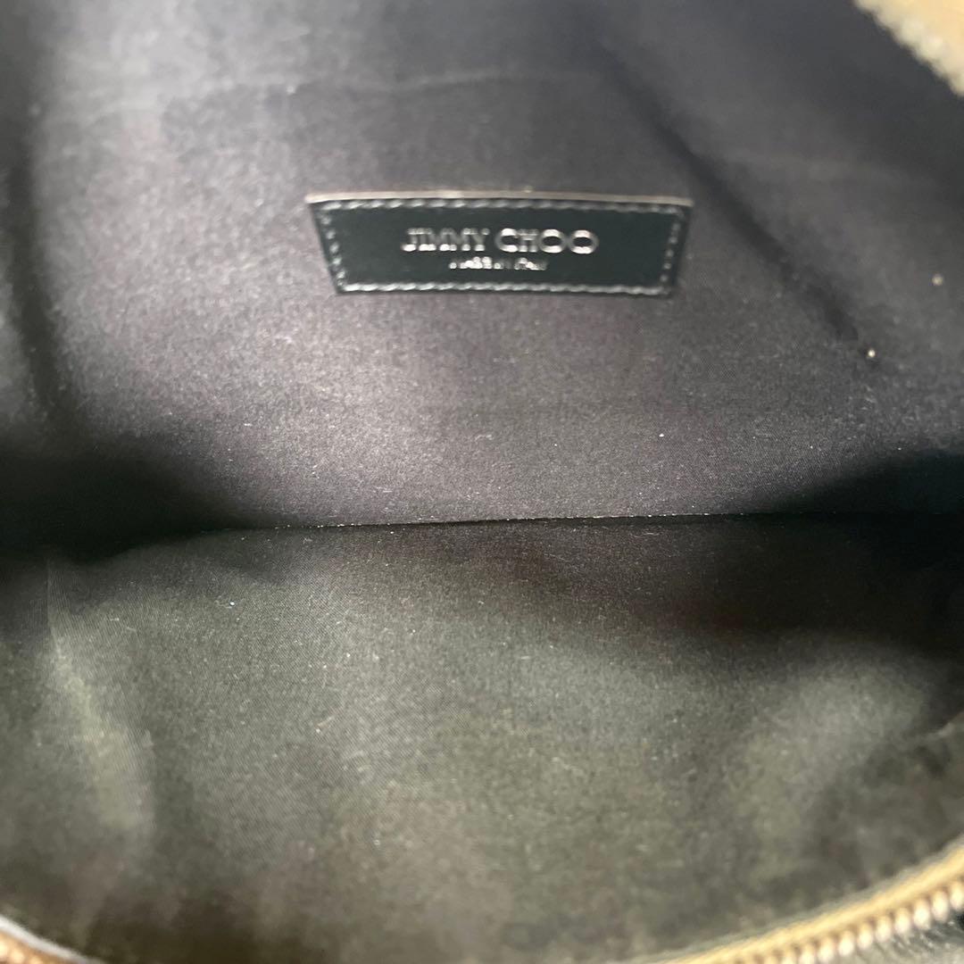 専用品JIMMY CHOO OSCAR オスカー カーキ レザー ボディバッグ