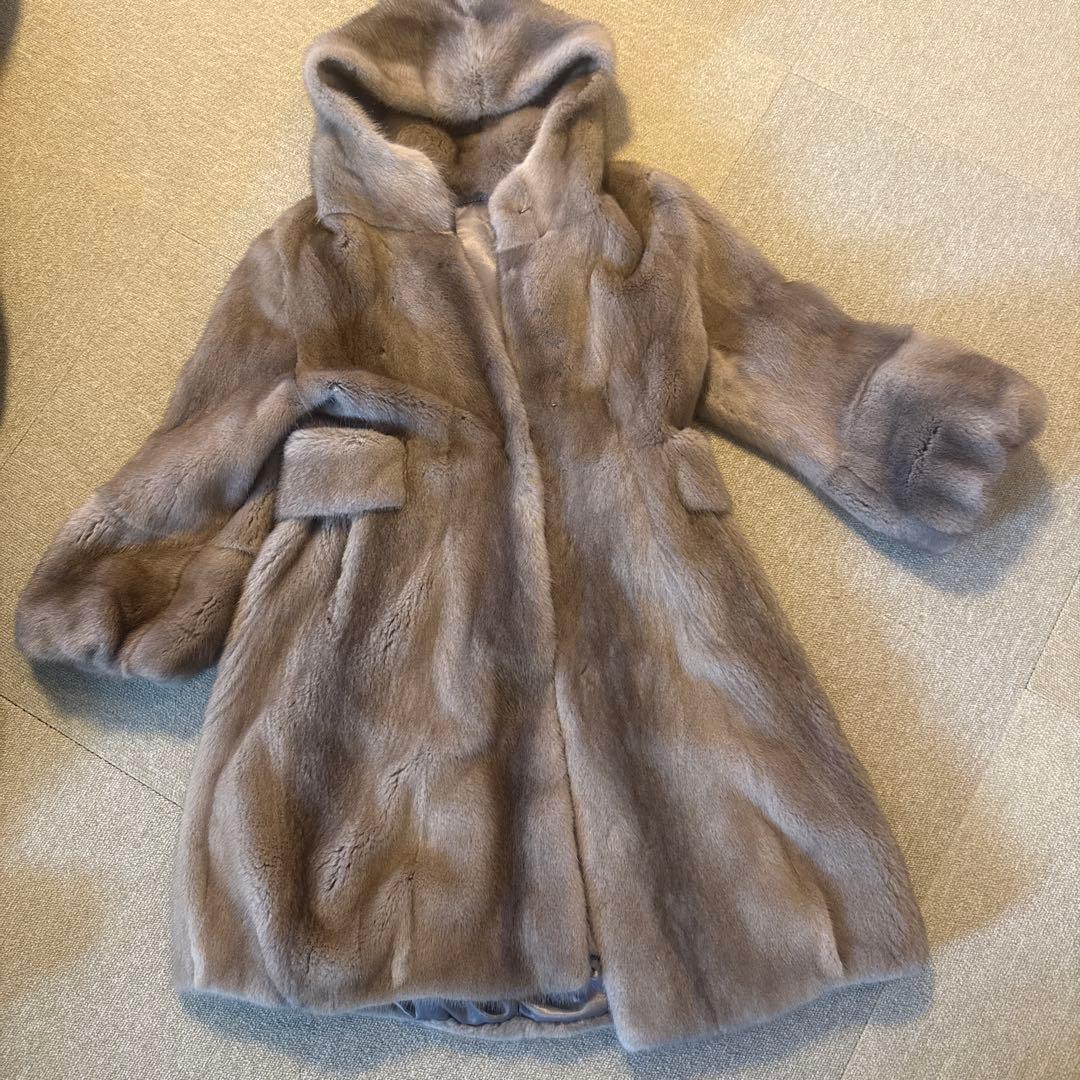 高級　KOPENHAGEN FUR ミンクコート　フード付き コペンハーゲン