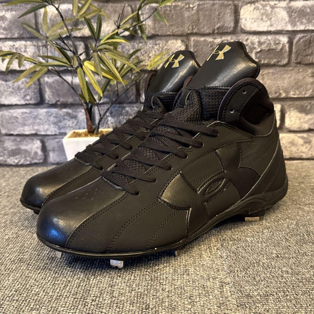 アンダーアーマー 野球スパイク ミッドカット 黒27.5