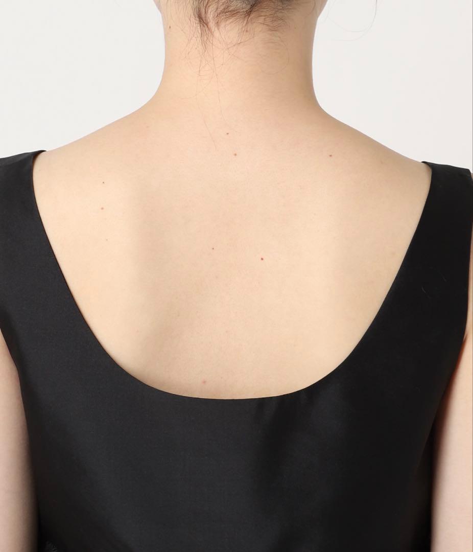 Plage 黒のスクエアネックノースリーブチュニック