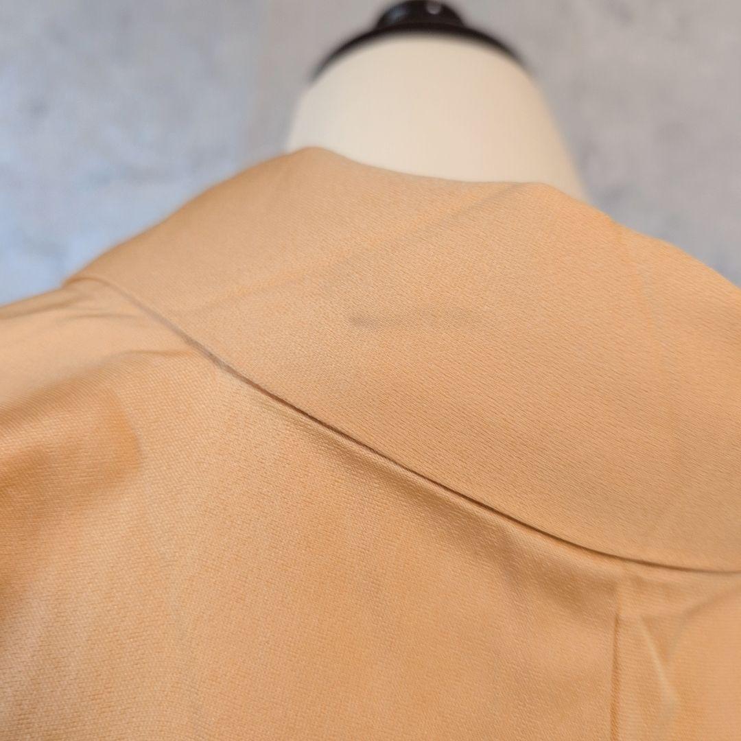 訪問着　フルセット　着物　正絹　生け花　しつけ糸　金　華やか　黄橙　C2