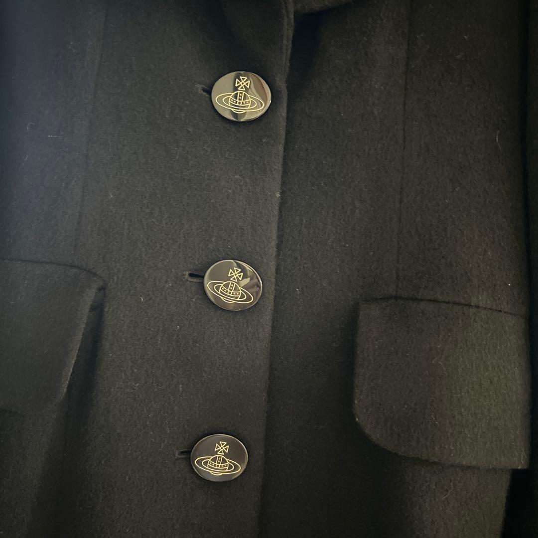 ウール コート 黒 ファー付き