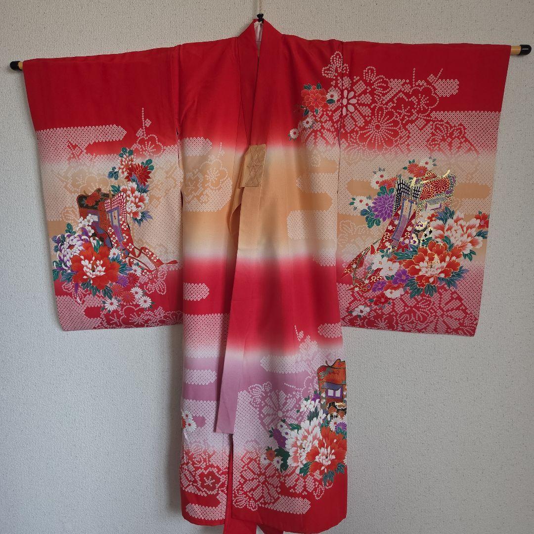 No51　正絹　女の子お祝い着物　産着　長襦袢付き　七五三