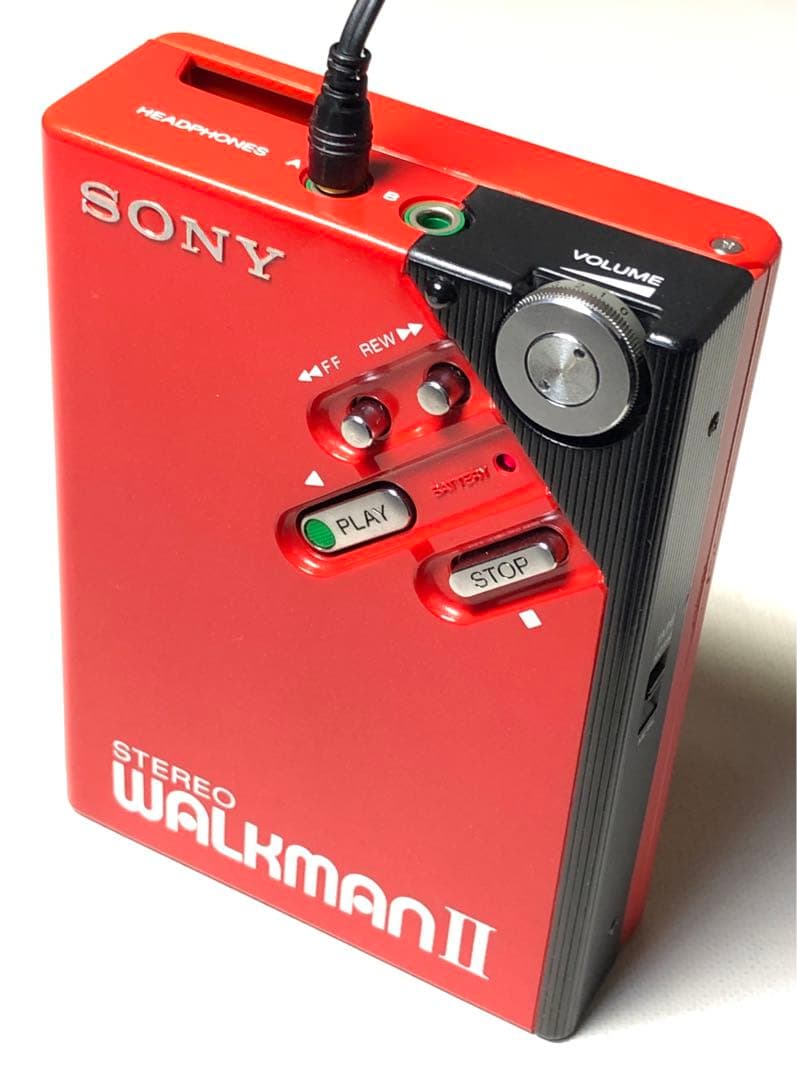 見返り美人！SONY WM-II(WM-2)カセットウォークマン可動品レッドB