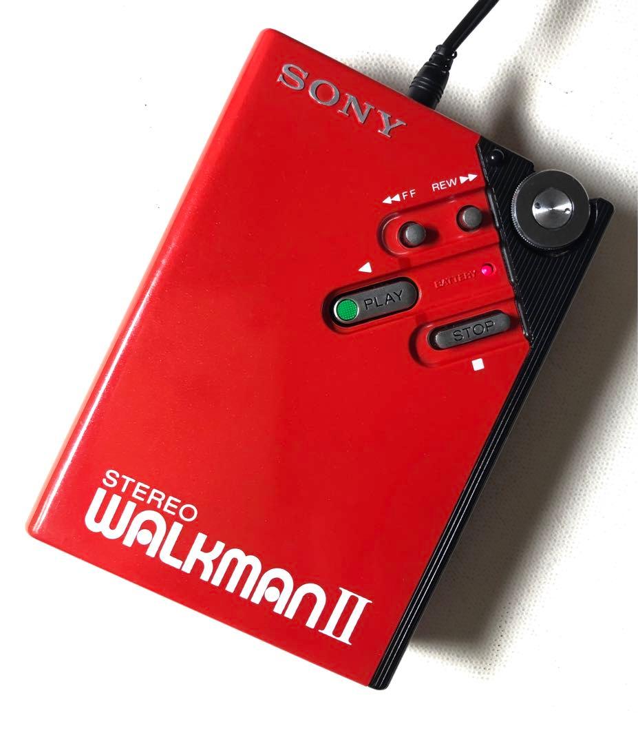 見返り美人！SONY WM-II(WM-2)カセットウォークマン可動品レッドB
