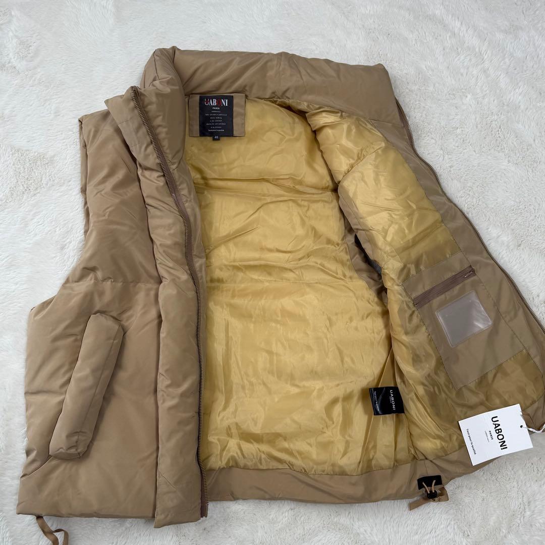 新品　ユニボア　UABONI ダウンベスト　定価8万　ベージュ系　タグ付
