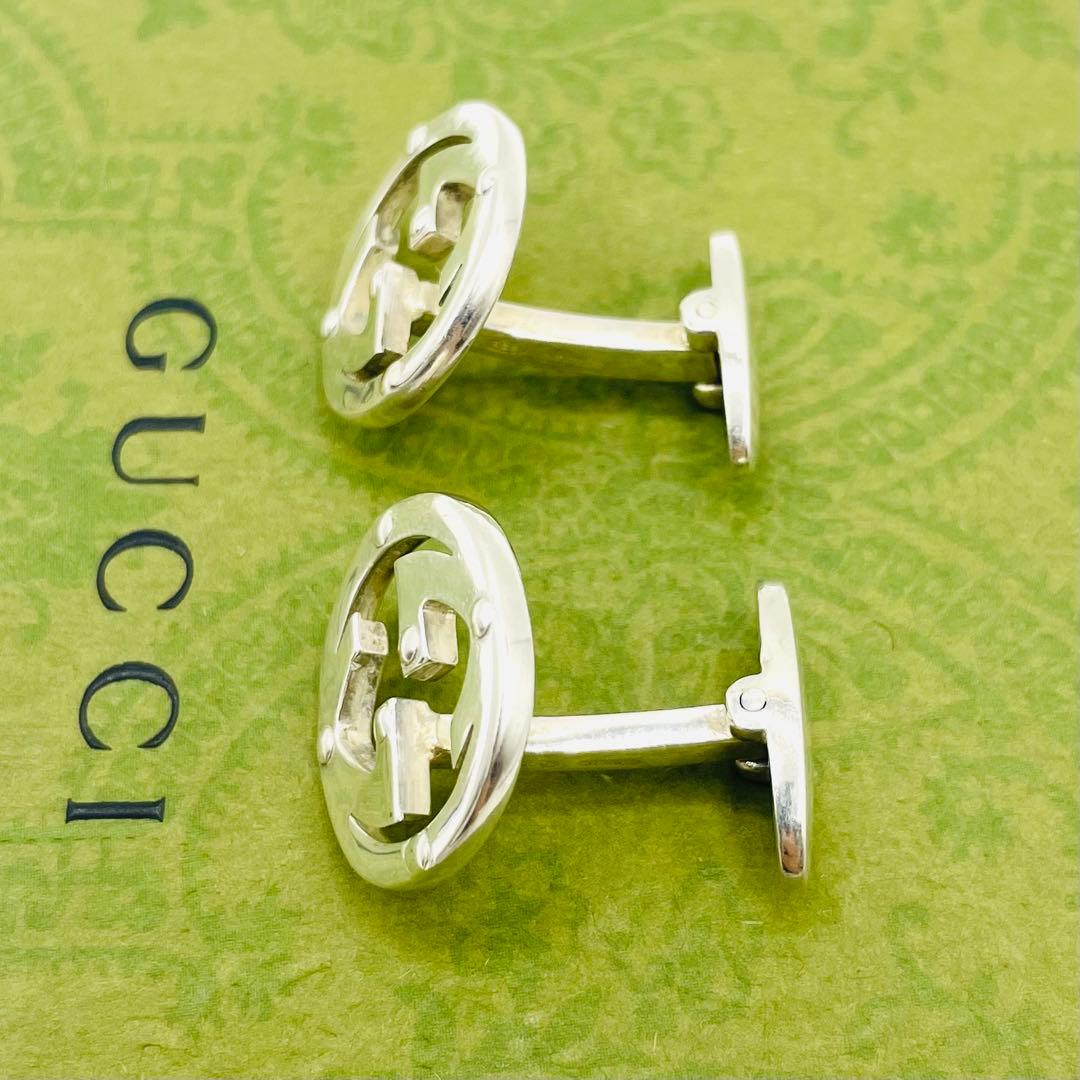 美品⭐️GUCCI グッチ インターロッキング カフス カフリンクス シルバー