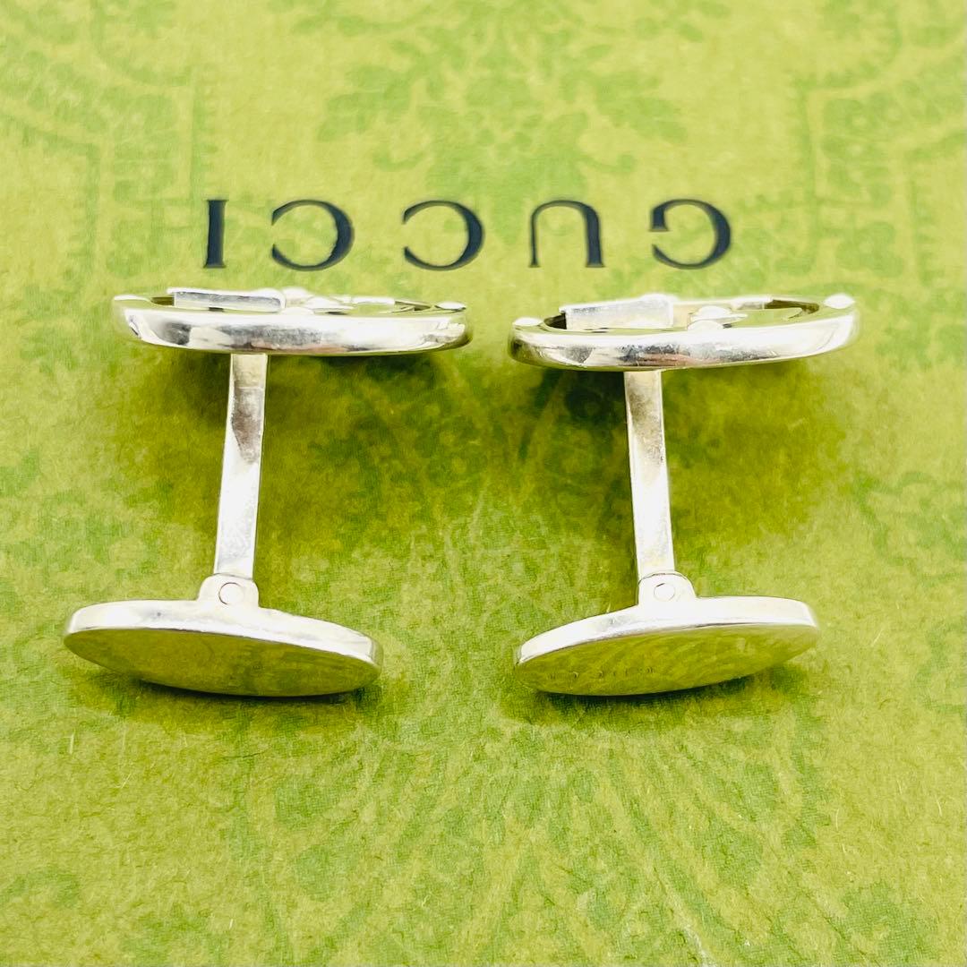 美品⭐️GUCCI グッチ インターロッキング カフス カフリンクス シルバー