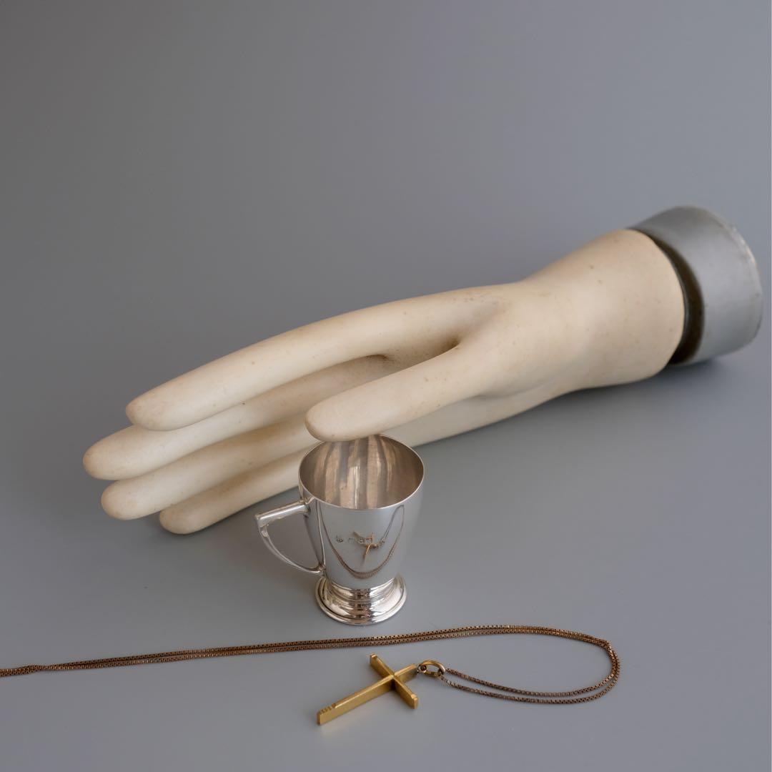 1916年　イギリス・バーミンガム　純銀製　アンティークミニトロフィーカップ