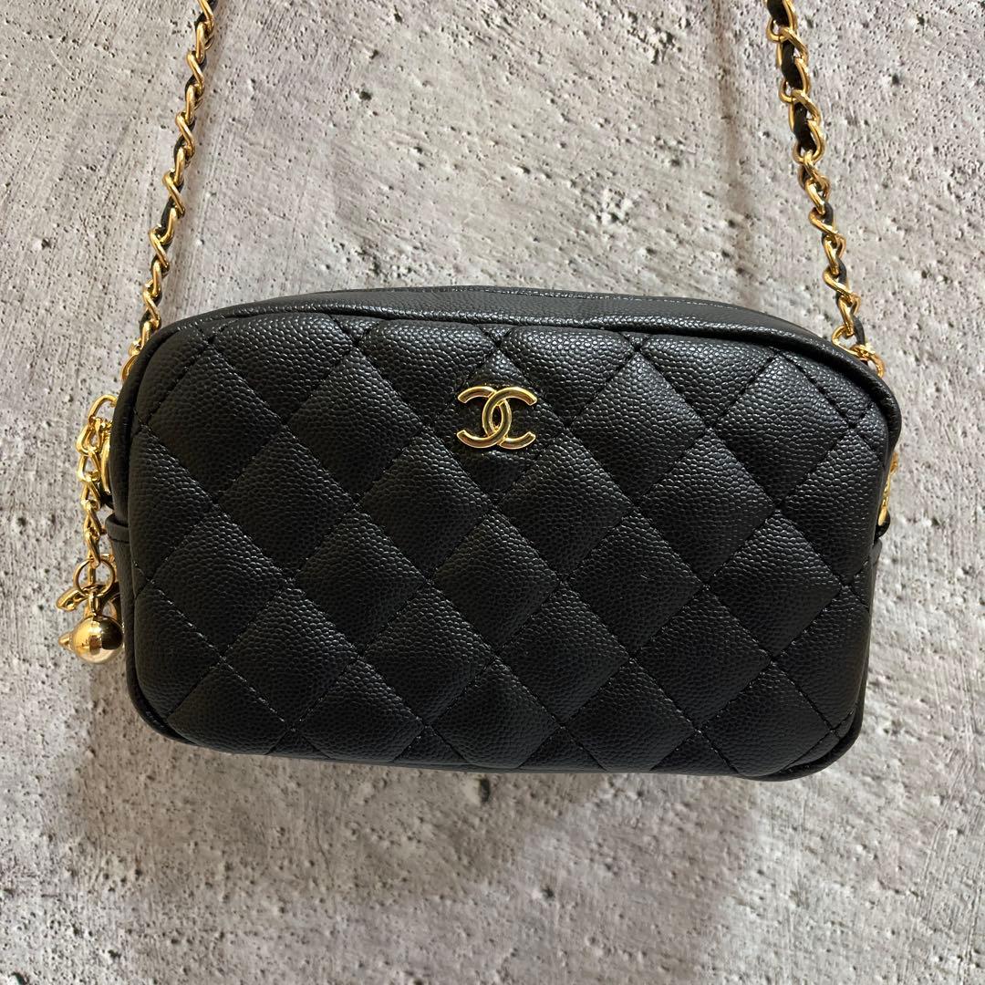 【新品未使用】CHANEL ブラック レザー ショルダーバッグ